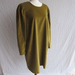 Lafayette New York 148  Evening Dress L Green Velvet Dressy Crystal Embellished